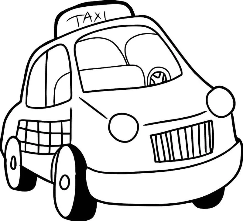 Trải nghiệm nghệ thuật đơn giản qua hình tô màu xe taxi