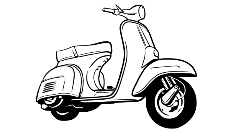 Giúp bé thỏa trí tưởng tượng với tô màu xe Vespa vui nhộn độc đáo