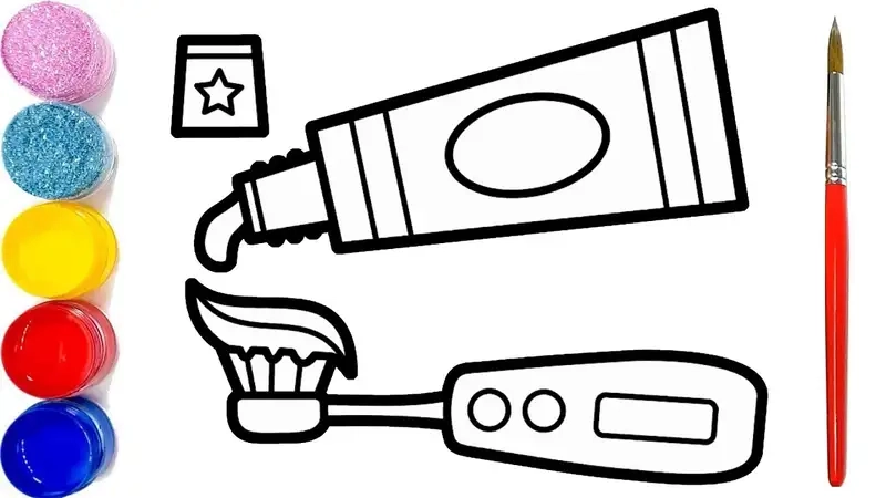 Tranh tô màu tuýp kem đánh răng là như thế nào?
