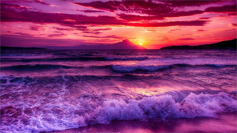 Tranh màu nước hoàng hôn dịu dàng đẹp