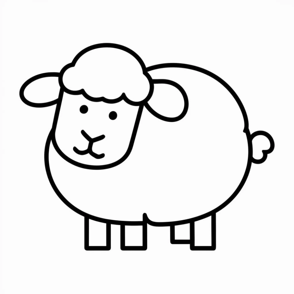 Tranh tô màu con cừu ngộ nghĩnh vui nhộn cute