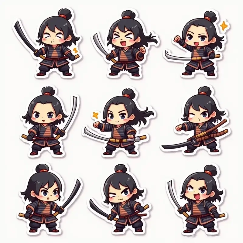 Chibi samurai drawing đơn giản phù hợp người mới tập vẽ