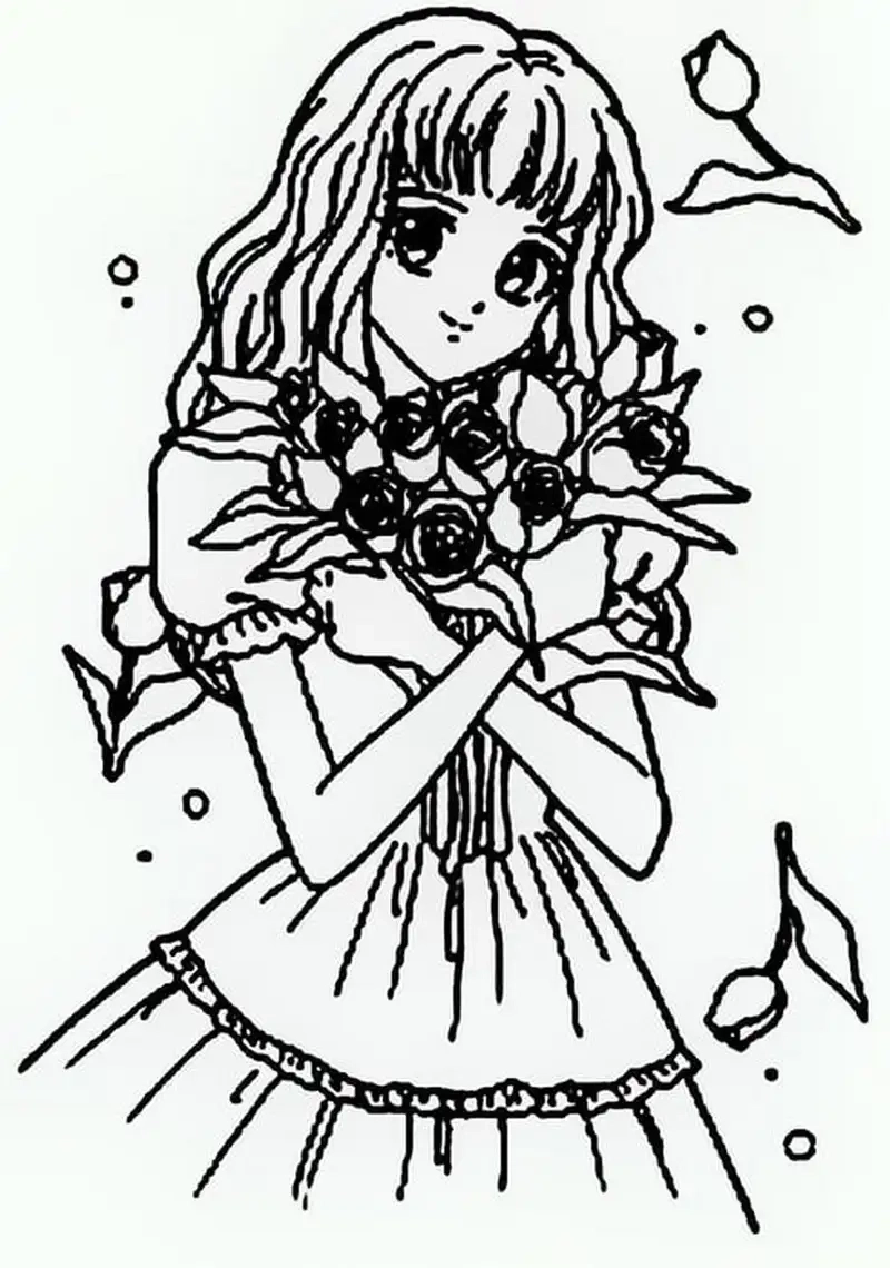 Lạnh lùng tranh tô màu anime girl ngầu thể hiện phong thái bí ẩn cuốn hút