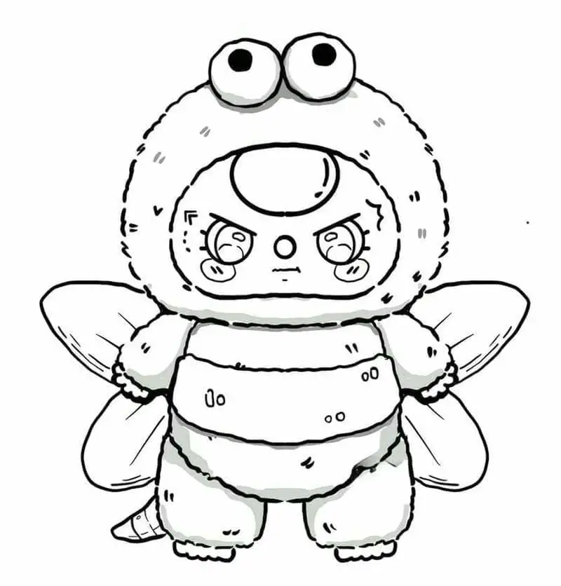 Tranh tô màu baby three thỏ thị trấn dễ thương.