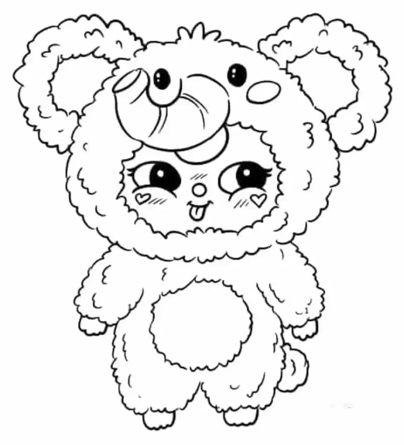 Tranh tô màu baby three giáng sinh ấm áp.