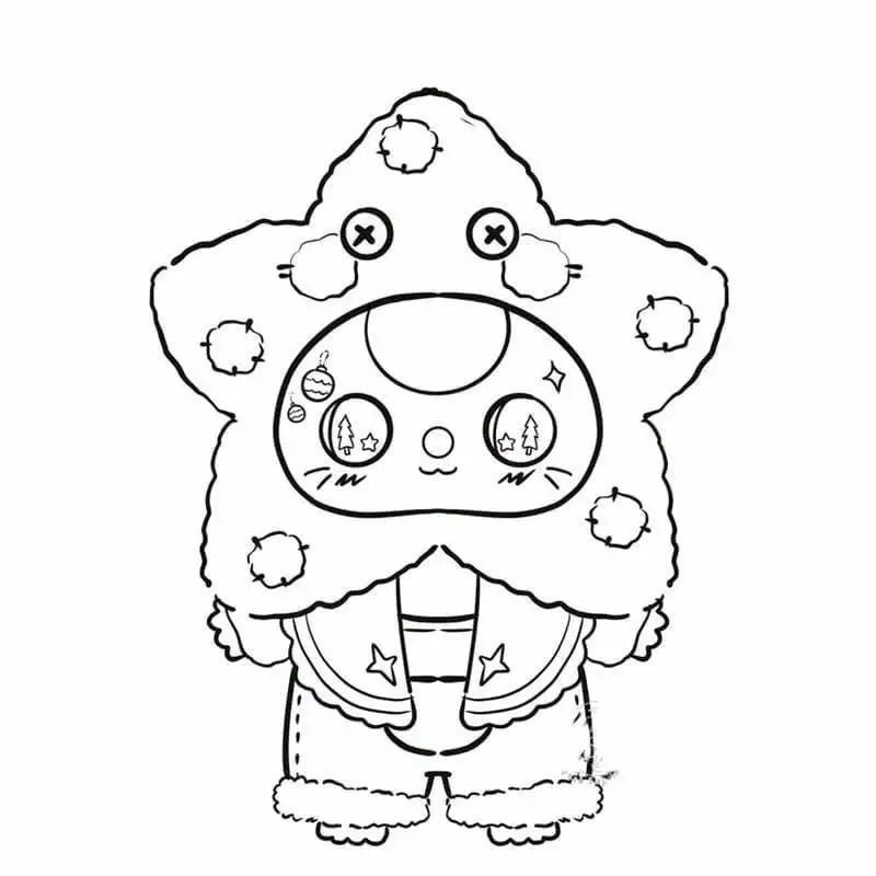 Tranh tô màu baby three cute phù hợp cho bé.