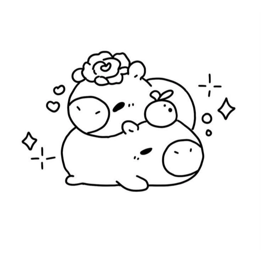 In tranh tô màu capybara rõ nét tiện lợi cho bé tô tại nhà