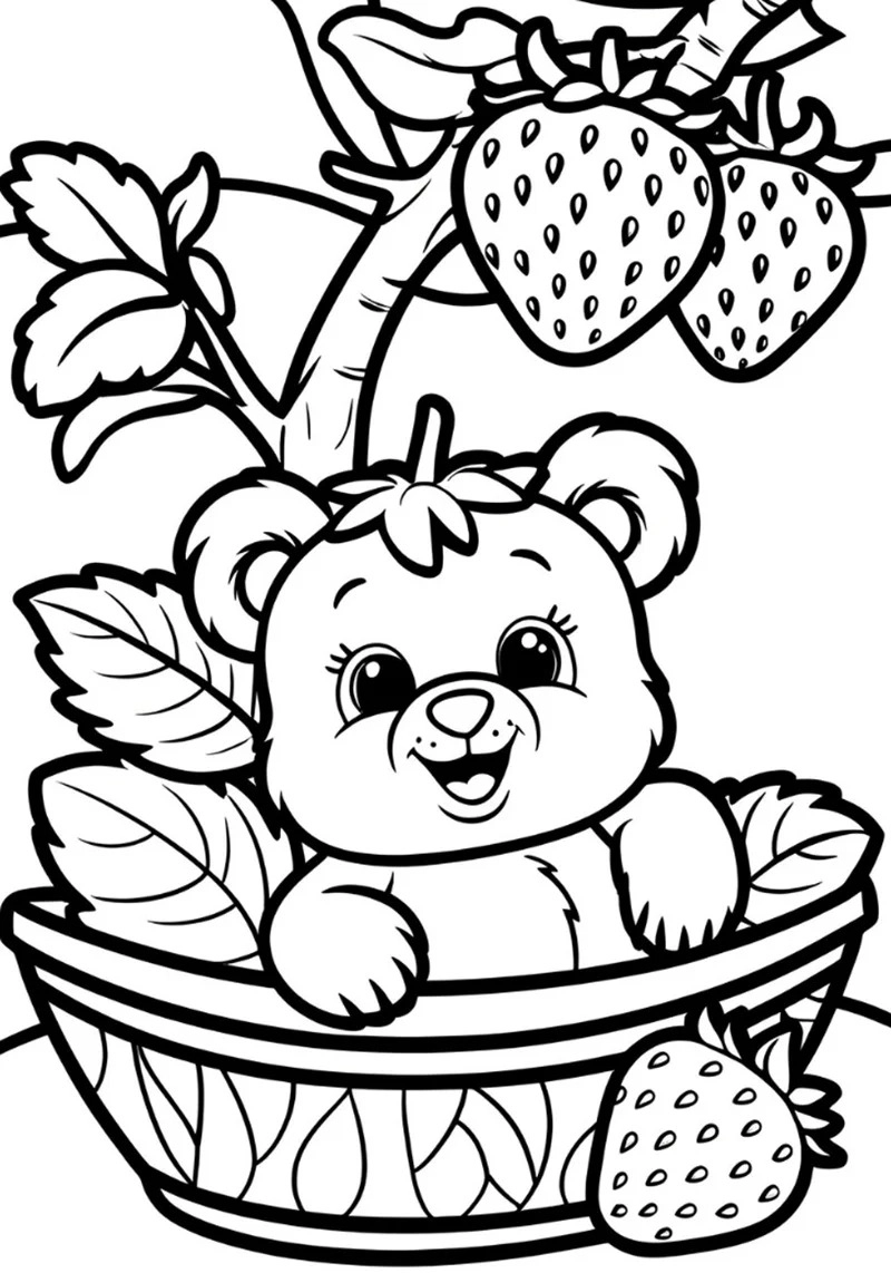 Tranh tô màu gấu dâu lotso quen thuộc trong toy story được nhiều bé yêu mến