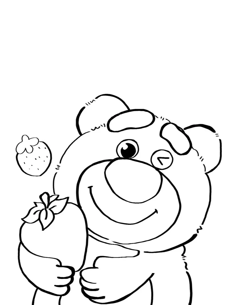 In tranh tô màu gấu dâu rõ ràng tiện lợi cho phụ huynh sử dụng