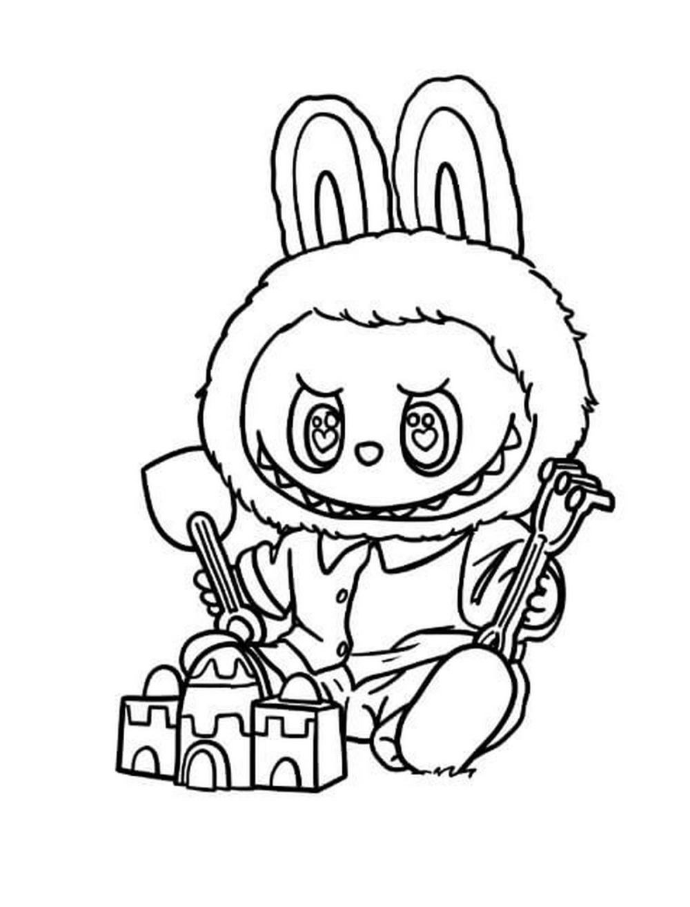 Tranh tô màu labubu chibi nhỏ xinh dễ thương phù hợp cho bé nhỏ