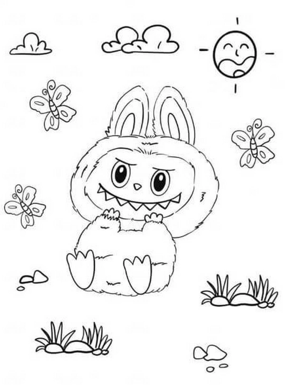 Tranh tô màu labubu dễ tô phù hợp cho bé mới làm quen tô màu
