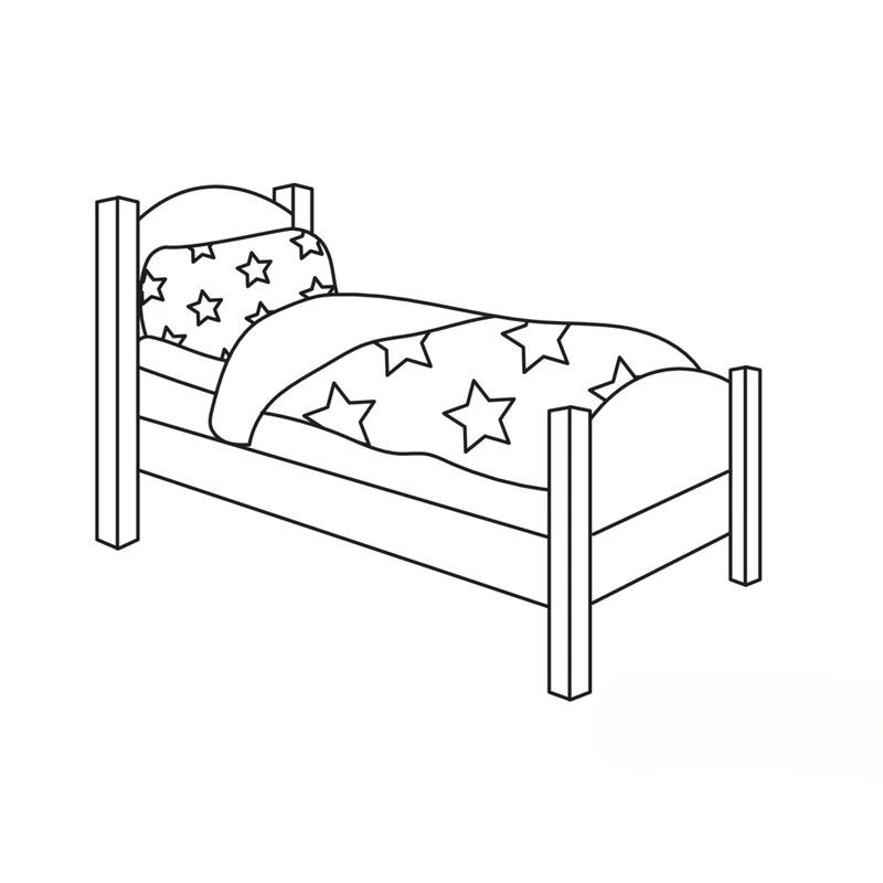 Khám phá bộ tranh tô màu cái giường đẹp cực dễ thương cho bé sáng tạo