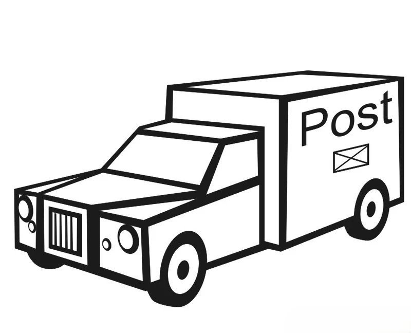 Khám phá tranh tô màu xe bưu điện cho trẻ em cực thú vị cho bé