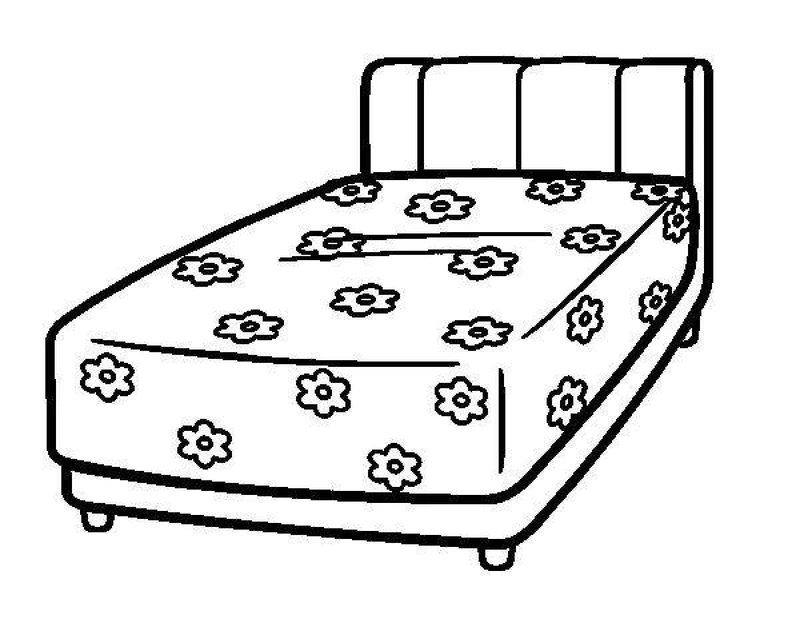 In ngay tranh tô màu cái giường in ra cho bé tô tại nhà