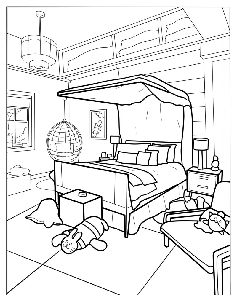 Tuyển tập tranh tô màu cái giường nghệ thuật dành cho bé yêu vẽ