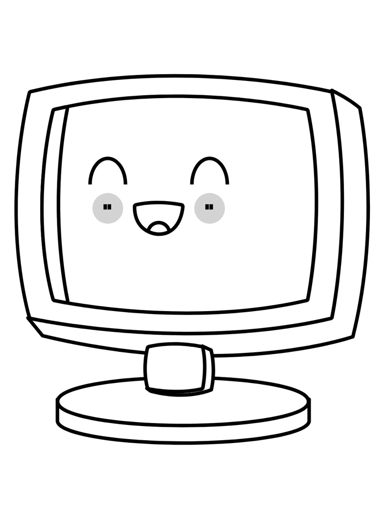 Bé sẽ thích mê tranh tô màu cái máy tính dễ thương siêu đáng yêu