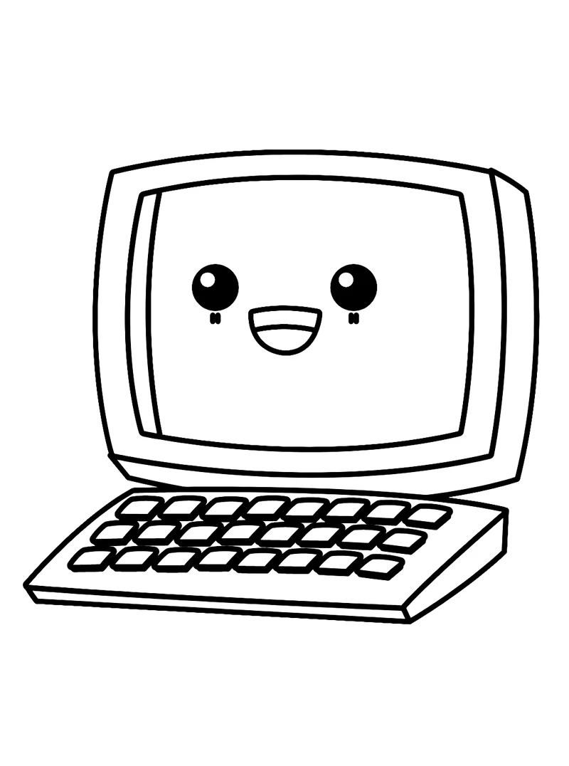 Tải ngay tranh tô màu cái máy tính miễn phí cực đẹp cho bé