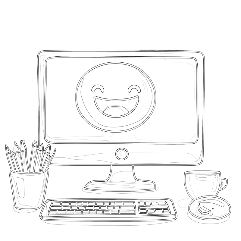 Tổng hợp bộ tranh tô màu cái máy tính siêu đẹp cho bé tập tô