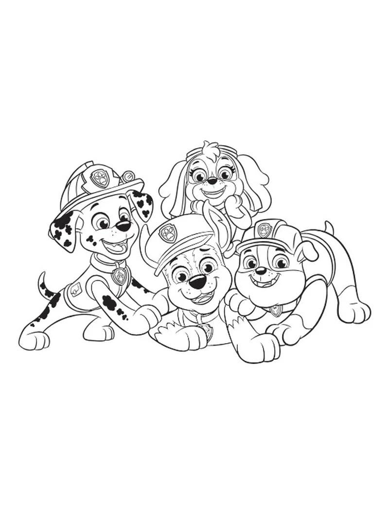 Bé sẽ thích mê tranh tô màu đội chó cứu hộ đáng yêu siêu dễ thương