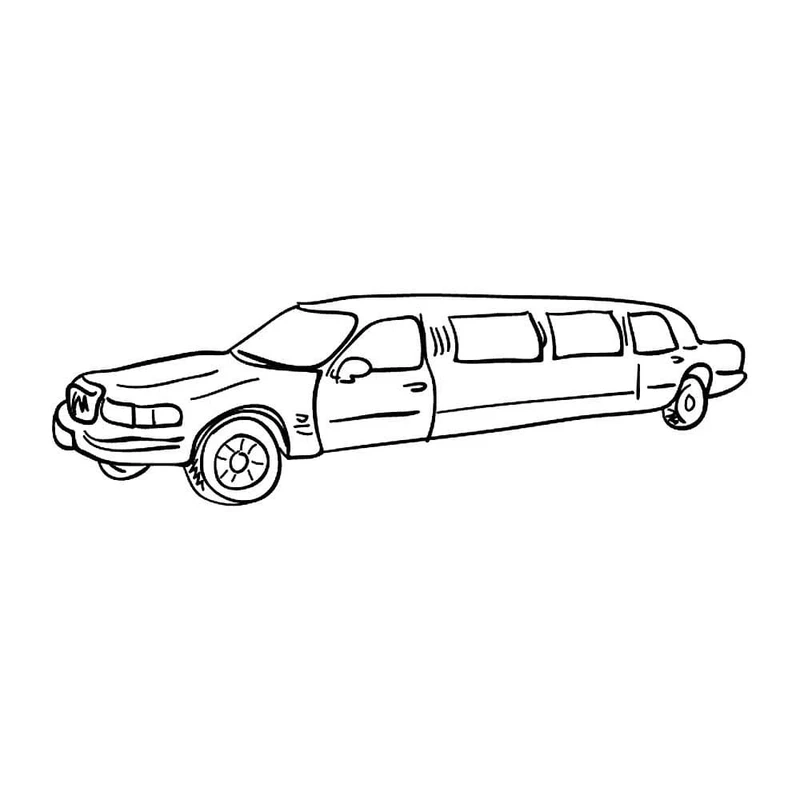 Học vẽ dễ dàng với tranh tô màu xe limousine dễ vẽ dành cho bé